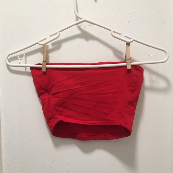 H&M BASIC RED TUBE TOP - Picture 2 of 4